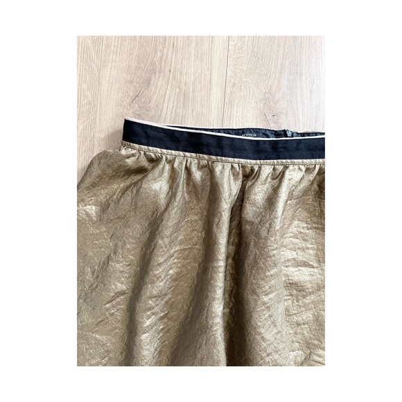 Maison Scotch Metallic Brown Skirt with Black Waistband - Picture 2 of 6